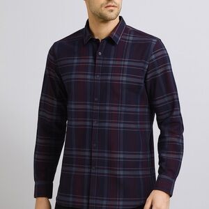 Mens Lululemon Athletica Performance Dress Shirt Size L Golf Dark Purple Plaids